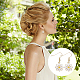ANATTASOUL 4 Pairs 4 Styles Flower Alloy Enamel Dangle Earrings for Women EJEW-AN0004-52-5