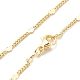 Brass Curb Chains with Heart Necklace for Women NJEW-P265-36G-1