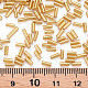 メッキガラス竹ビーズ  メタリックカラー  ゴールデンロッド  4x2mm  穴：1mm  約14000個/ポンド SEED-S046-01A-22B-4
