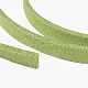 スエード調コード  フェイクレース  緑黄  4x1.5mm  約5m /ロール X-LW-R003-4mm-1139-3
