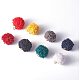 PH PandaHall 80pcs 8 Colors Velvet Pompoms Earrings Charms Cloth Tassel Jewelry Charms with Golden Petals Cap for Dangle Earrings Keychain Making WOVE-PH0001-13G-8