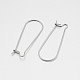 304 Stainless Steel Hoop Earrings Findings Kidney Ear Wires STAS-N060-01-1