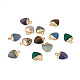 Fashewelry 16 個 8 スタイル天然 & 合成宝石チャーム  ライトゴールドメッキアイアン製パーツ  ハート  13.5x10.5x5~5.5mm  穴：1.6~1.8mm  2個/スタイル G-FW0001-34-3