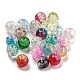 Transparent Spray Painting Crackle Glass Beads GLAA-L046-01B-1