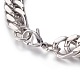 304 Stainless Steel Curb Chain/Twisted Chain Bracelets BJEW-L665-02AS-3