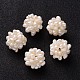 Round Handmad Natural Pearl Woven Beads PEAR-J002-02-2