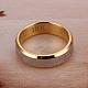 メンズツートン真鍮指輪  婚約指輪  言葉は永遠に愛すると  シルバー＆ゴールデン  usサイズ6（16.5mm） RJEW-BB13167-6-2