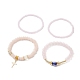 4 pièces 3 style lampwork mauvais œil & verre & synthétique hématite perles extensibles ensemble de bracelets BJEW-JB09144-02-4