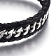 Leather Braided Cord Bracelets BJEW-E352-09B-P-2