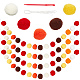 Ghirlanda di palline di feltro di lana pon pon colorati AJEW-WH0258-717B-1