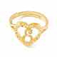 Real 18K Gold Plated Brass Alphabet Adjustable Rings RJEW-M139-18E-2