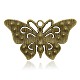 Plaqué bronze antique alliage strass papillon gros pendentifs RB-J234-01AB-NF-2