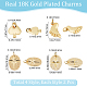 Beebeecraft 8Pcs 4 Style 18K Gold Plated Brass Charms Heart Footprint Oval with Star Charms Pendants with Jump Ring for Jewelry Making Bracelet Choker Necklace Earring KK-BBC0002-92-2