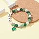 Bracelets extensibles en perles de pierres précieuses mélangées naturelles et synthétiques BJEW-TA00301-4
