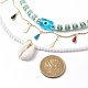 3 pièces 3 style cauris naturel coquille et émail larme pendentif colliers ensemble NJEW-JN04035-5