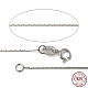 Collares de cadena coreana de plata de primera ley con baño de rodio X-STER-E033-56-1