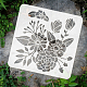 FINGERINSPIRE Watercolor Floral Painting Stencil 11.8x11.8inch Reusable Wildflowers Drawing Template Spring Summer Nature Pods Stencil for Decoration Plant Stencil for Wood Furniture Painting DIY-WH0391-0050-3