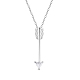 TINYSAND Rhodium Plated 925 Sterling Silver Vertical Arrows Necklace TS-N477-S-1