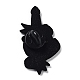 千鳥エナメルピン  女性用ブラック合金ブローチ  ラベンダーブラッシュ  38x21x1.5mm JEWB-H018-02EB-03-2