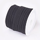 3x1.5mm cordón de gamuza sintética plana negro X-LW-R003-01-2