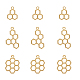 合金空枠ペンダント  UVレジンDIY用  エポキシ樹脂  プレスジュエリー  原子  ゴールドカラー  20~32x15~20x2mm  穴：2mm  90個/セット PALLOY-WH0065-60-1