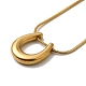 304 Halskette mit Bogenanhänger aus Edelstahl und runden Schlangenketten NJEW-H024-03G-2