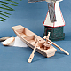 パンダホール未完成の木製ボートオール付き小型モデル  装飾ギフトを作る絵画芸術を描くための2つのストリップ3mlの空のペイントストリップとペイントブラシを備えたウッドクラフトプロジェクト DIY-PH0027-94-4