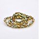 Half Rainbow Plated Glass Faceted Rice Beads Strands GLAA-A030A-HR06-2