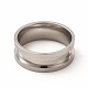201 Stainless Steel Grooved Finger Ring Settings STAS-P323-13P-2