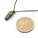 Natural Ruby in Zoisite Nugget Pendant Necklace with Cowhide Leather Cord NJEW-JN03882-05-6
