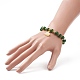 Bracelet extensible perlé de pierres précieuses naturelles avec breloques lapin en verre pour femme BJEW-JB09093-3