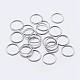 925 anillos redondos de plata de primera ley con baño de rodio STER-F036-03P-0.8x6-1