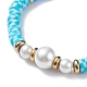 Bracelet extensible fait main en perles heishi en argile polymère BJEW-JB07453-9