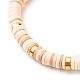 Polymer Clay Heishi Beads Stretch Bracelet BJEW-JB07204-6