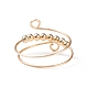 Вращающееся кольцо из латуни с круглым бисером RJEW-JR00506-01-4
