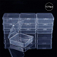 BENECREAT 10 pack Square Clear Plastic Bead Storage Containers Box Case with Flip-Up Lids for Small Items CON-BC0004-62-4