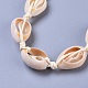 Collana di perline regolabili conchiglia e set di gioielli bracciali SJEW-JS01019-9