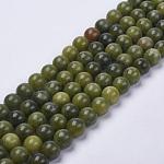 Pierres gemmes naturelles, taiwan jade, ronde, olive, environ 8 mm de diamètre, Trou: 1mm, Environ 50 pcs/chapelet, 16 pouce