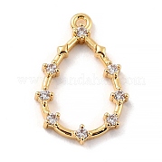 Umweltfreundliche Messing-Mikro-Pavé-Anhänger aus klarem Zirkonia ZIRC-C027-09G-RS