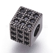 Латунные микро проложить кубического циркония бусы ZIRC-F088-026B