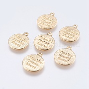 Brass Quote Charms KK-F740-20G