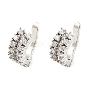 Женские серьги-каффы из латуни с кубическим цирконием EJEW-K245-44P