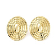 Овальные серьги-гвоздики из латуни для женщин KK-Z038-22G