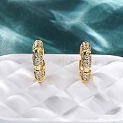 Латунные серьги-кольца из прозрачного кубического циркония EJEW-R025-17G