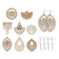 SUNNYCLUE 520Pcs 80 Pairs Unfinished Wooden Earrings Wood Earring