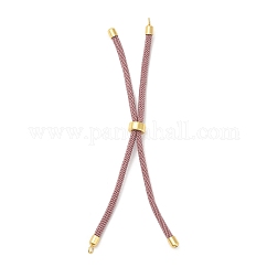 Fabricación de pulsera de hilo trenzado de nylon, fabricación de pulsera deslizante, con fornituras de latón, dorado, rojo violeta pálido, 8.66~9.06 pulgada (22~23 cm), agujero: 2.8 mm, longitud de una sola cadena: aproximadamente 4.33~4.53 pulgada (11~11.5 cm)