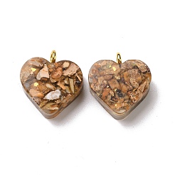 Pendenti in resina trasparente diaspro imperiale naturale tinto in scaglie&nbsp;G-E185-12G-04
