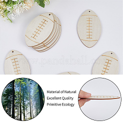 Tema palla sportiva dipinto in legno non finito ornamenti appesi&nbsp;WOOD-WH20001-12C