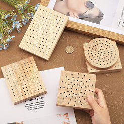 5 Stück 5 Stile Eichenholz-Lebensmittelspieß-Lolli-Displayhalter&nbsp;WOOD-BC0001-11
