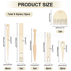 Ensemble de bâtons de métier à tisser à main en bois&nbsp;DIY-WR0004-19